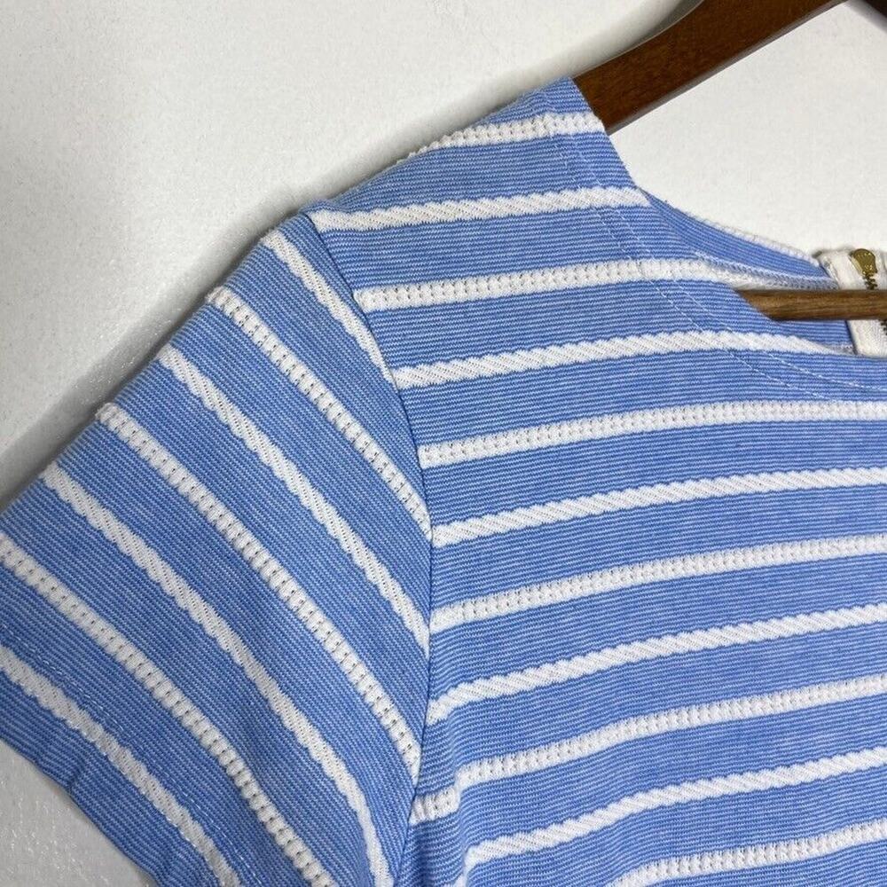 Sail to Sable Women's Large Striped T-Shirt Dress Blue White Preppy Casual